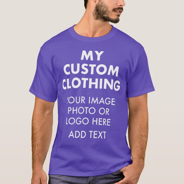 Camiseta morada personalizada para hombre (Anverso)