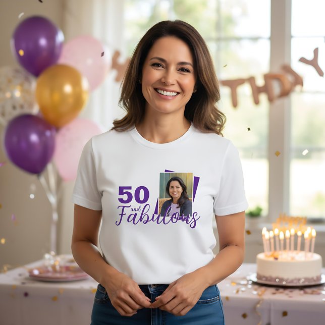 Camiseta Morado 50 y fabulosa foto de cumpleaños 50 (Subido por el creador)