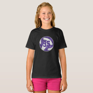 Camiseta Morado blanco su equipo de voleibol colores person