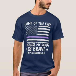 Camiseta Morado De Niños Militares Tierra De La Bandera Lib