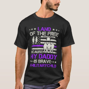 Camiseta Morado De Niños Militares Tierra De Mi Papi Libre