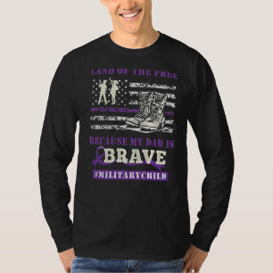 Camiseta Morado De Niños Militares Tierra De Mi Papi Libre