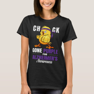 Camiseta morado de pollo de Alzheimer