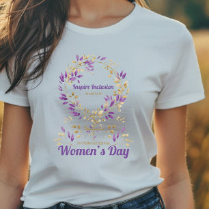 Camiseta Morado deja el Día de la Mujer Rótulo Femenino