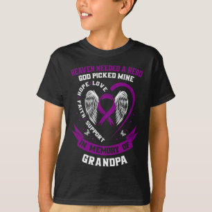 Camiseta Morado en memoria de mi abuelo, cáncer pancreático