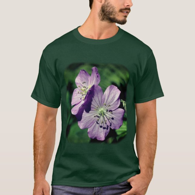 Camiseta Morado Flores Silvestres Naturaleza floral (Anverso)