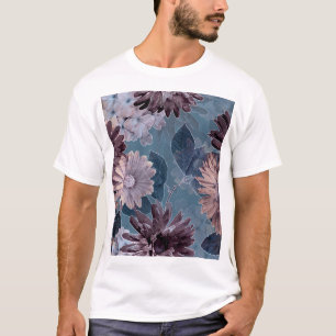 Camiseta Morado Monocromo: acuarela floral sin foco