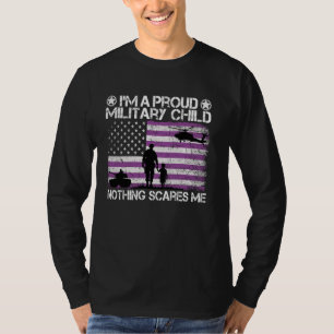 Camiseta Morado Orgulloso Mes Militar Del Niño Militar C