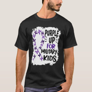 Camiseta Morado Para Niños Militares Mes De Guay De La Mili