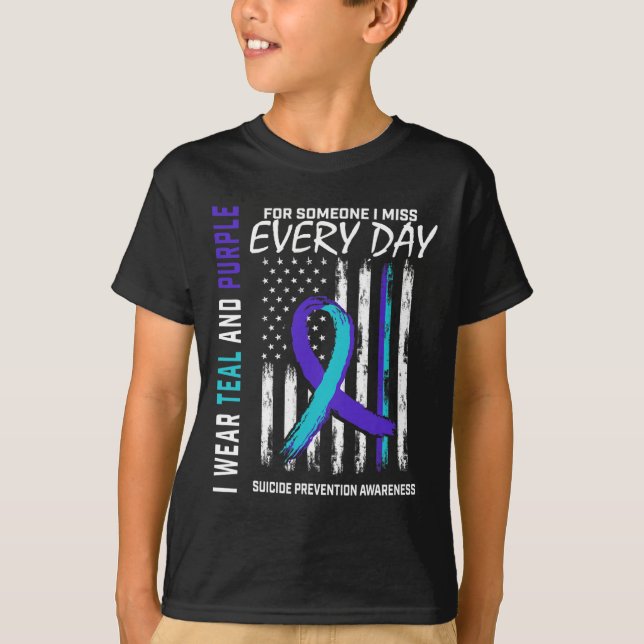 Camiseta Morado verde azulado Alguien a quien echo de menos (Anverso)