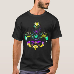 Camiseta Morado Verde Y Dorado Fleur De Lis