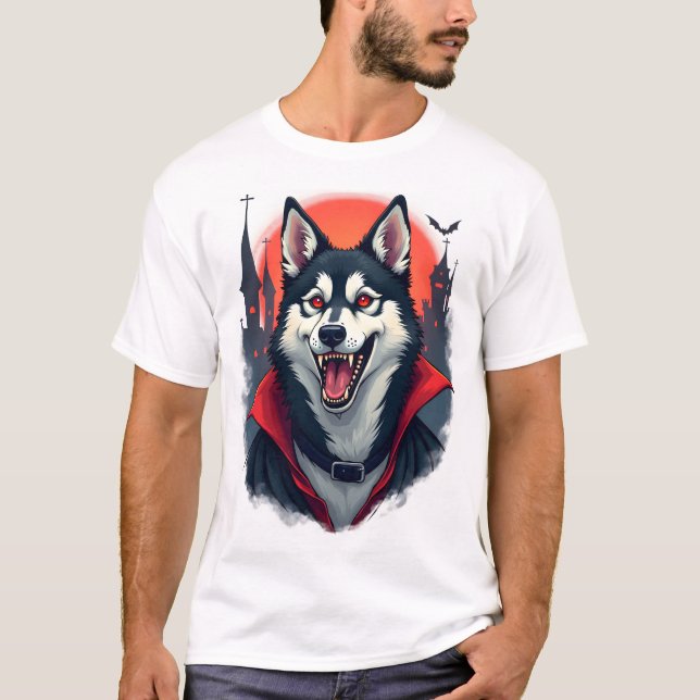 Camiseta Mordedura de Husky Vampiro (Anverso)