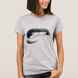 Camiseta Mordedura de los dientes de los labios