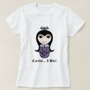 Camiseta Mordedura gótica linda del chica I del vampiro de