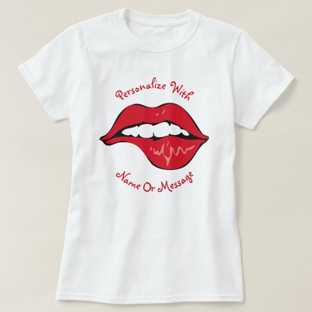 Camiseta Mordedura PERSONALIZADA del labio (Diseño del anverso)