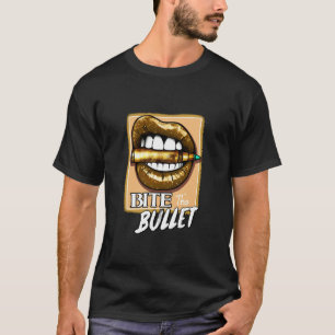 Camiseta Morder La Bala Marrón Gráfico Marrón