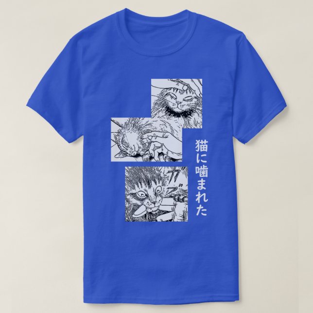 Camiseta Mordida por un gato (Diseño del anverso)
