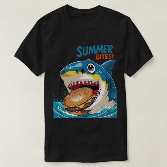 Camiseta Mordiscos de Verano – Tiburón Azul (Diseño del anverso)
