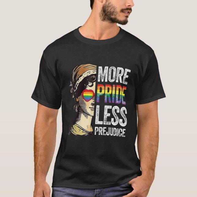 Camiseta More Pride Less Prejudice LGBT Pride Month Gay LGB (Anverso)