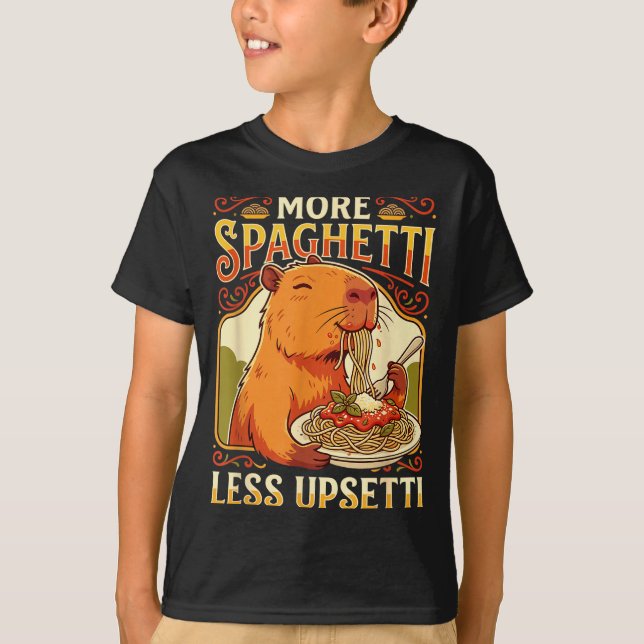 Camiseta More Spaghetti Less Upsetti Capybara Illustration (Anverso)
