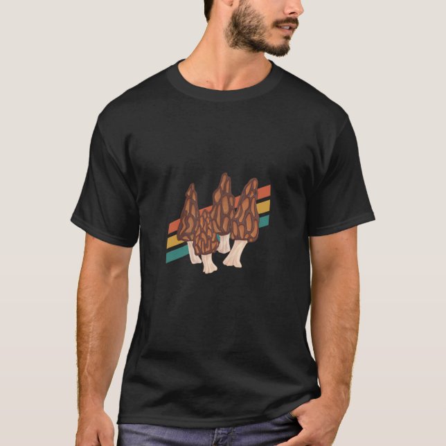 Camiseta Morel Hunting Retro Stripe Mushroom Hunter  3 (Anverso)