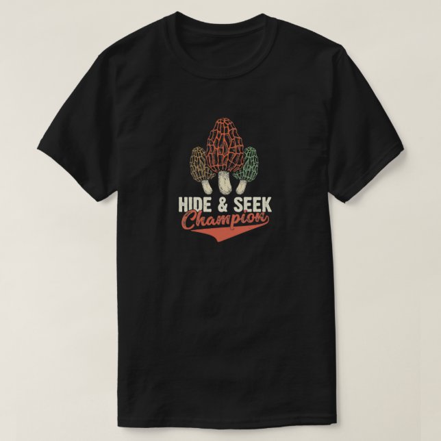 Camiseta Morel Mushroom se esconde y busca campeón (Diseño del anverso)