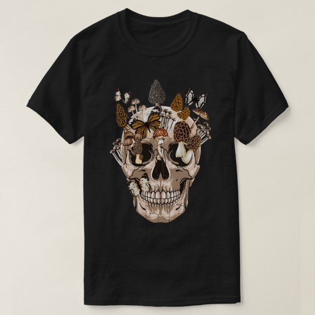 Camiseta Morels Mushroom Clothing Mushroom Collector Skull (Diseño del anverso)