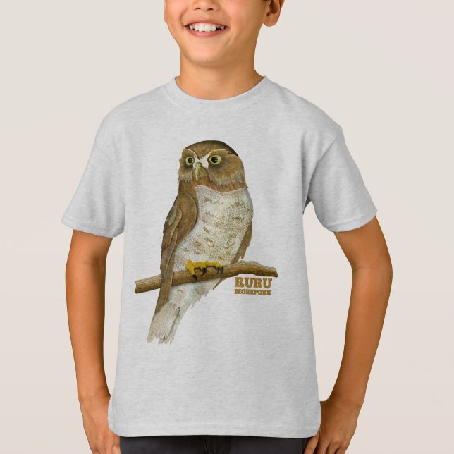 Camiseta Morepork Ruru New Zeland Bird (Anverso)