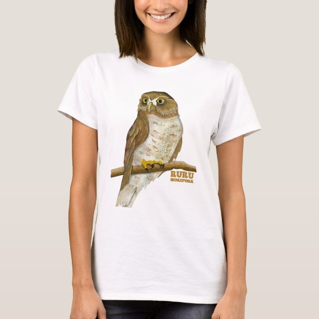 Camiseta Morepork Ruru New Zeland Bird (Anverso)