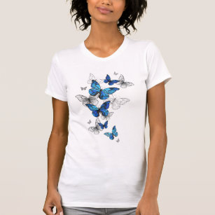 Camiseta Morfo de las mariposas voladoras azules