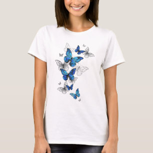Camiseta Morfo de las mariposas voladoras azules