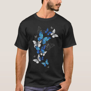 Camiseta Morfo de las mariposas voladoras azules