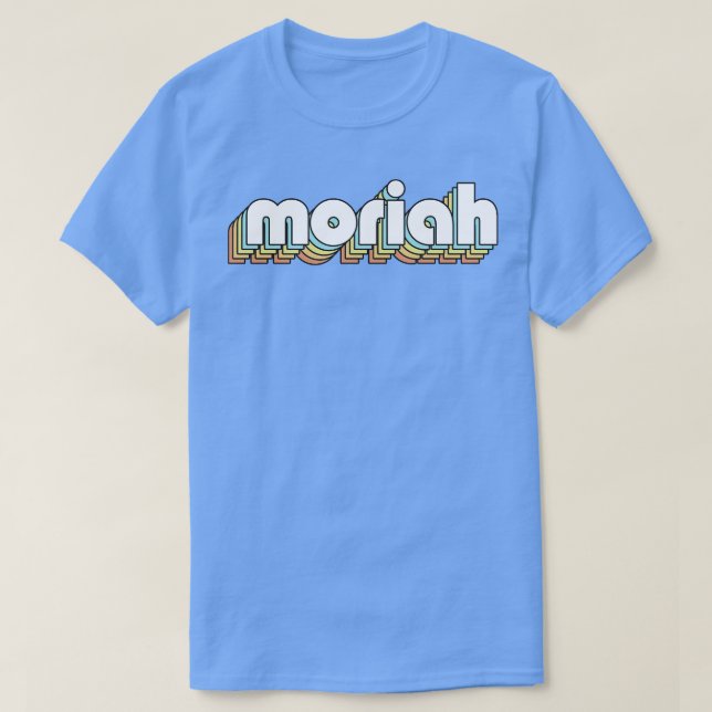 Camiseta Moriah Retro Rainbow Typography Style (Diseño del anverso)