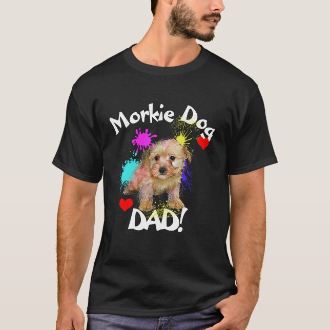 Camiseta Morkie Dad Dog Amo El Mejor Papá Perro (Anverso)