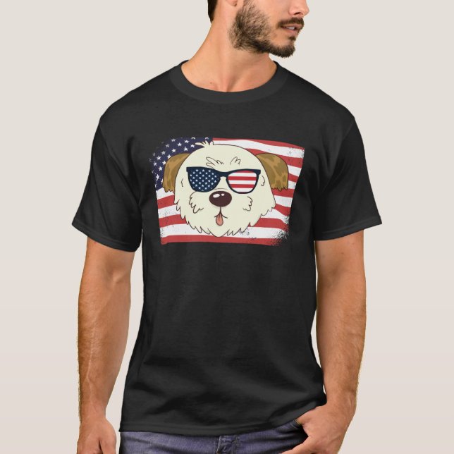 Camiseta Morkie Dad & Mom American Flag 4th of July USA  Mo (Anverso)