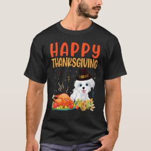 Camiseta Morkie Dog Look Turkey Meat Feliz Día de Acción de
