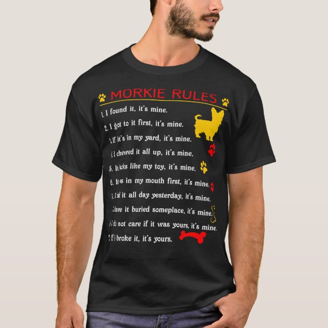 Camiseta Morkie gobierna el regalo gracioso de los amantes  (Anverso)