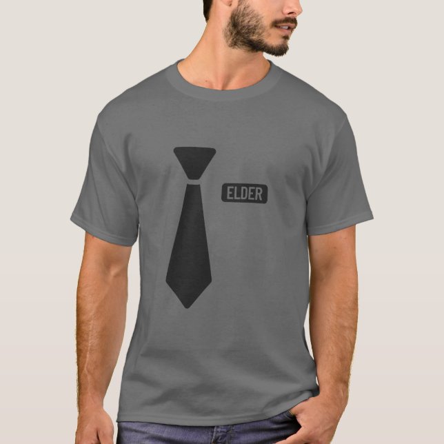 Camiseta Mormón de LDS Misionero de edad avanzada disfrazad (Anverso)