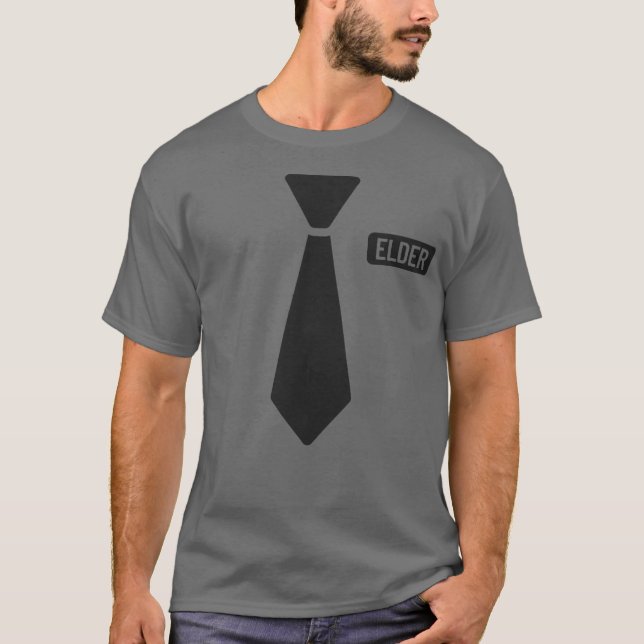 Camiseta Mormón de LDS Misionero de edad avanzada disfrazad (Anverso)