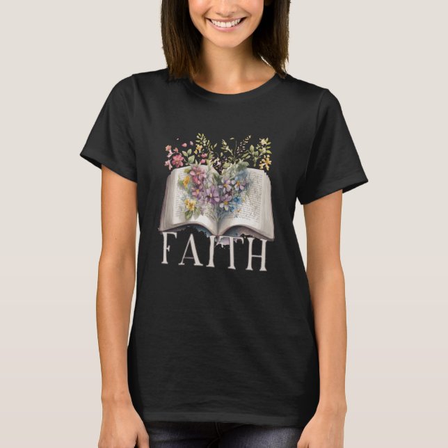 Camiseta Mormonismo de Faith Floral Bible Mormon LDS (Anverso)