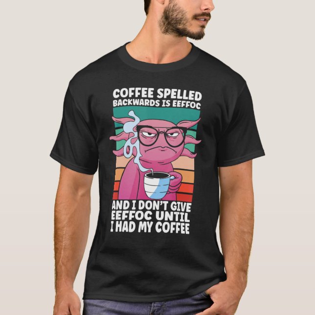 Camiseta Morning People Glasses Salamander Lizard Coffee Ax (Anverso)