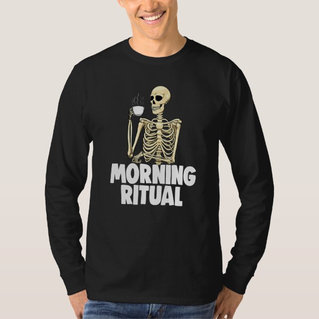 Camiseta Morning Ritual Caffeine  Women Coffee Skeleton  1 (Anverso)