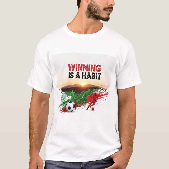 Camiseta Moroccan Flag Motivation & Champion Mindset Design (Anverso)