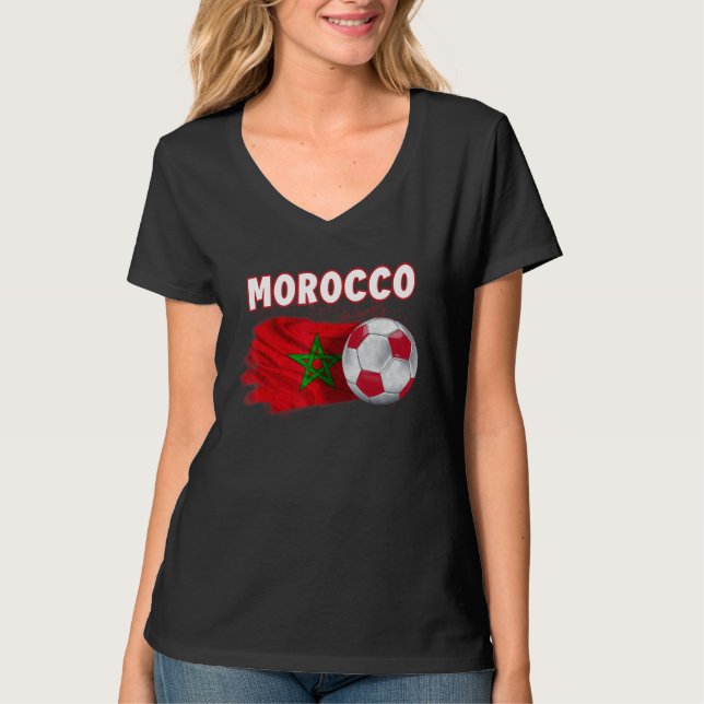 Camiseta moroccan soccer team men moroccan flag morocco soc (Anverso)