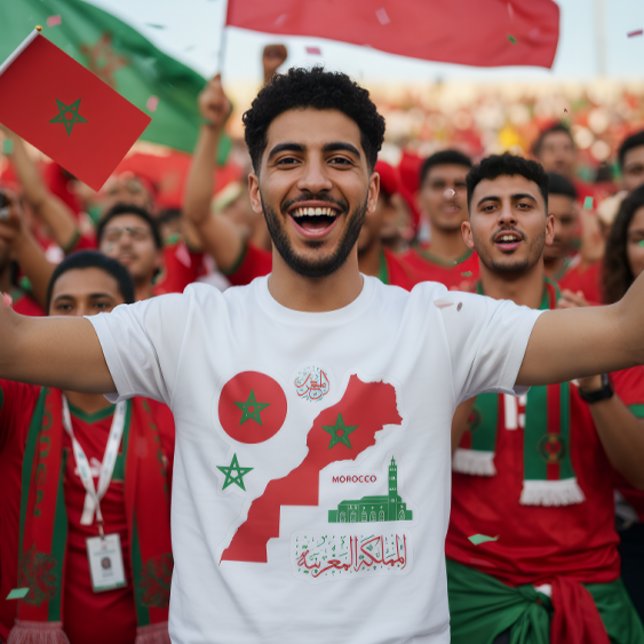Camiseta Morocco Map & Flag Sticker (Subido por el creador)