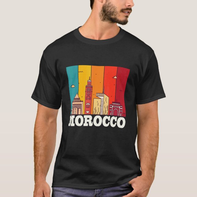 Camiseta Morocco Skyline Africa Souvenir Moroccans Gibralta (Anverso)