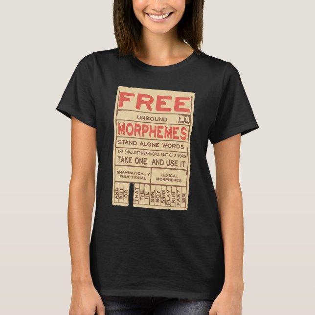 Camiseta Morphemes gratis Grammar Inglés divertido (Anverso)