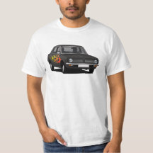 Morris Marina Super - negro con las llamas T-Shirt