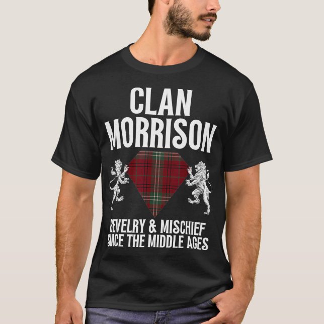 Camiseta Morrison Clan Escocia Nombre Escudo De Armas Tartá (Anverso)