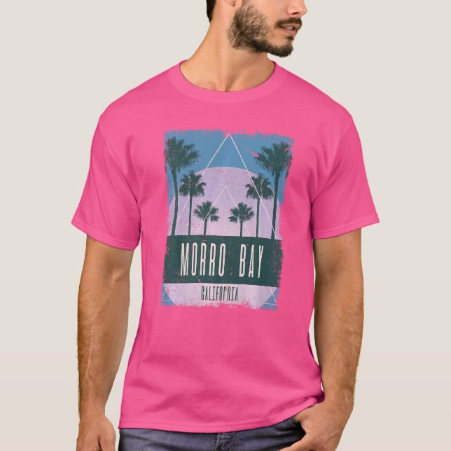 Camiseta Morro Bay California CA Vaporwave Retro 80 (Anverso)